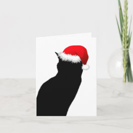Helgdag-kort för Black Cat Santa Lycklig Helgkort