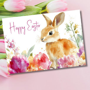 Helgdag-kort för Blommigt av söt vattenfärg, Påskh Kort