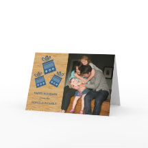 Helgdag-kort för Blue Rustic Presenter