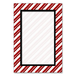 Helgdag-kort för candy cane-stripe bordsnummer