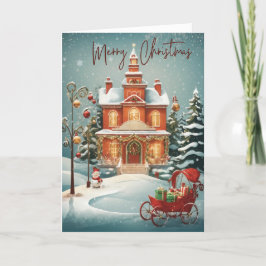 Helgdag-kort för elegant Vintage God jul Helgkort