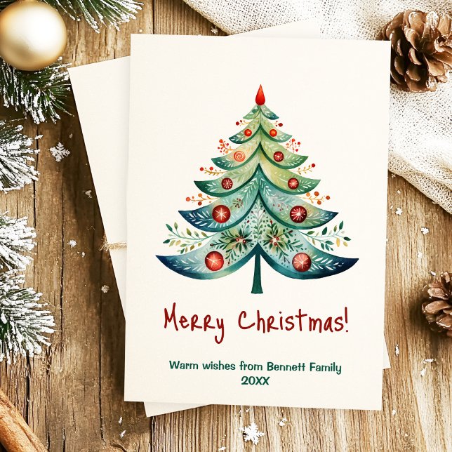 helgdag-kort för familjen god jul inbjudningar (Celebrate the season with elegant simplicity 🎄✨ Scandinavian-inspired watercolor charm!)
