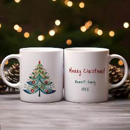 helgdag-kort för familjen god jul kaffemugg