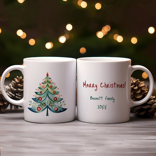 helgdag-kort för familjen god jul kaffemugg (Personalized Christmas mug family gift)