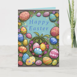 Helgdag-kort för färgade ägg från Glad påsk Helgkort