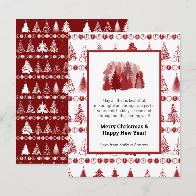 Helgdag-kort för finare Julgran Julkort (Fram/baksida)