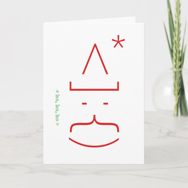 Helgdag-kort för finstilt Cute Santa Emoticon Helgkort (Framsida)