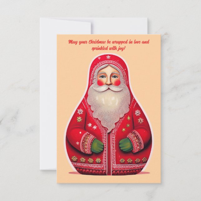 Helgdag-kort för folkart Primitive Jultomten Kort (Framsida)
