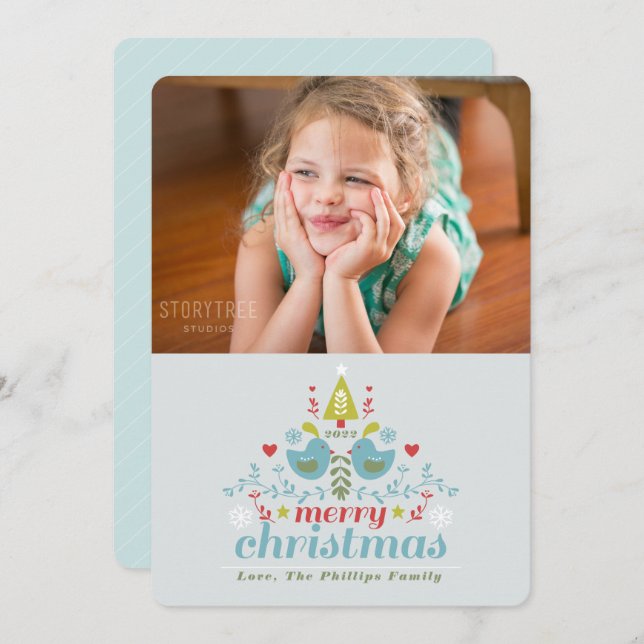 Helgdag-kort för folkjulljublich julkort (Fram/baksida)