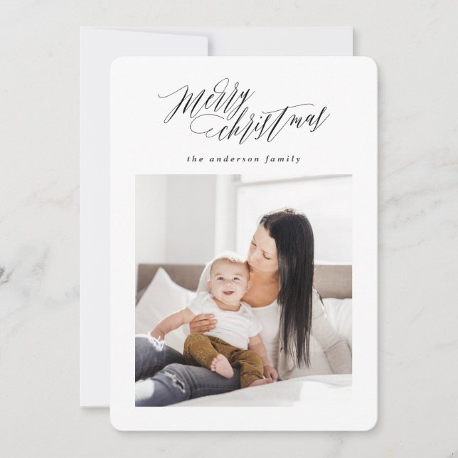 helgdag-kort för God jul skript Julkort (Framsida)