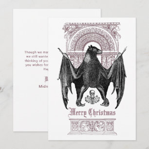 Helgdag-kort för Gothic Fladdermus God jul Julkort