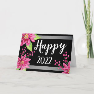 Helgdag-kort för Gott nytt år 2022-Blommigten Helgkort
