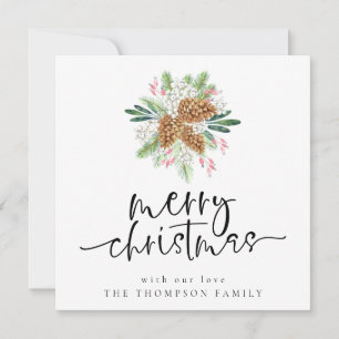 Helgdag-kort för Gräs Cone God jul Anteckningskort