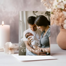 Helgdag-kort för julfoto i baby inbjudningar