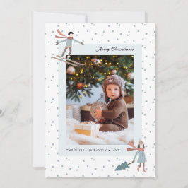 Helgdag-kort för julfoto i snö julkort