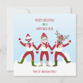 Helgdag-kort för jultomten och vänner