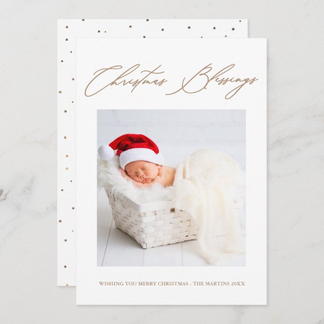 Helgdag-kort för julvälsignelser inbjudningar (Fram/baksida)