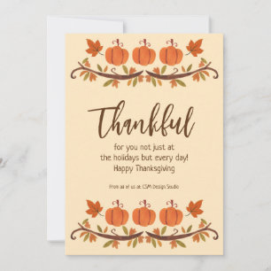 Helgdag-kort för Logotyp av Thanksgiving med tacks Julkort