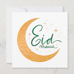 Helgdag-kort för lycklig Eid Mubarak guld måne Julkort