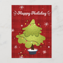 Helgdag-kort för Lycklig Helgdag Julgran Helg Vykort