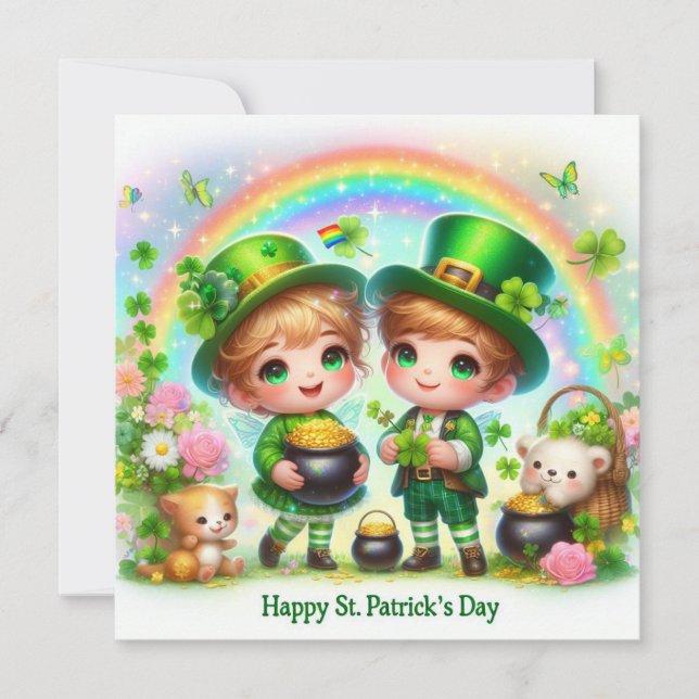 Helgdag-kort för Lycklig St patrick's day Julkort (Framsida)