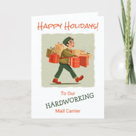 Helgdag-kort för mappad Tecknad Mail Man Helgkort