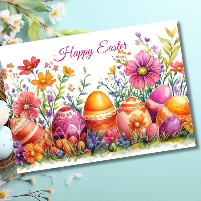 Helgdag-kort för Påskägg för Blommigt av söt vatte Kort (Skapare uppladdad)