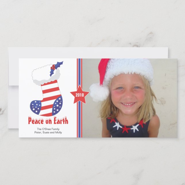 Helgdag-kort för patriotisk julklapp julkort (Framsida)