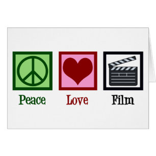 Helgdag-kort för Peace Kärlek Film Clapperboard Hälsningskort