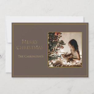 Helgdag-kort för Photo Elegant Guld God jul Julkort