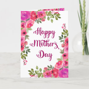 Helgdag kort för rosa ros Lycklig Mors dag
