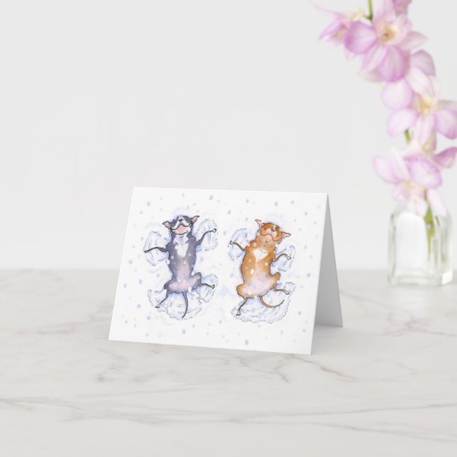 helgdag-kort för snö Änglar-pitbull Kort (Orkide)