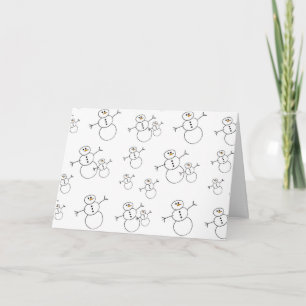Helgdag-kort för snögubbe Doodle-vinter Helgkort