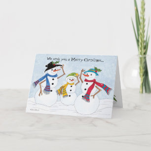 Helgdag-kort för Snögubbe-familjen Gott nytt år Helgkort