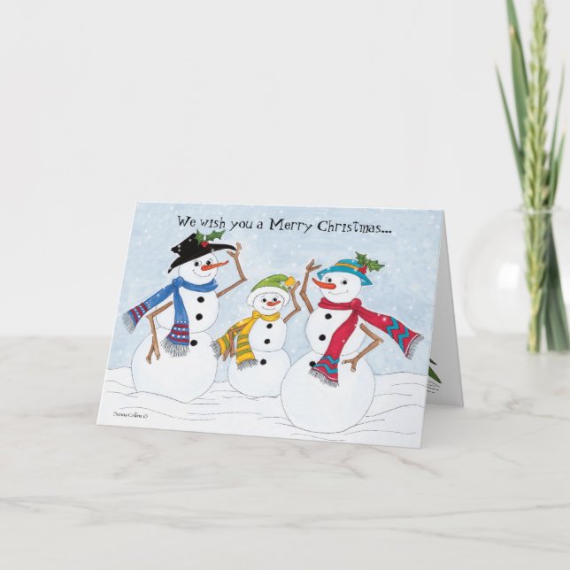 Helgdag-kort för Snögubbe-familjen Gott nytt år Helgkort (Framsida)