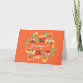Helgdag-kort för Thanksgiving av tacksam Blommigt- Helgkort