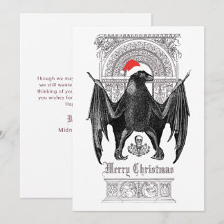 Helgdag-kort för tjockt Gothic Fladdermus God jul Julkort
