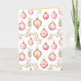 Helgdag-kort för Vintage av julgranar vid rosa Gul Helgkort