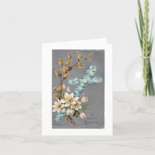 Helgdag-kort för vintage Blommigt Kor Helgkort
