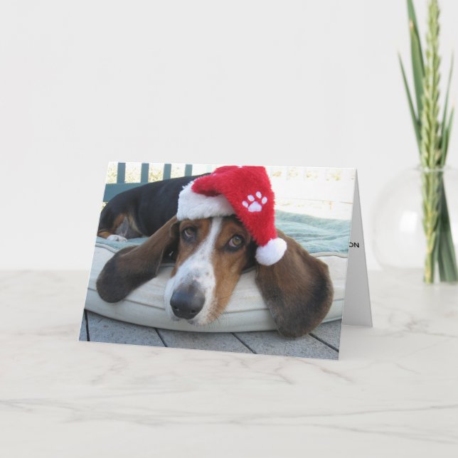 Helgdag-kort med Basset Hound Helgkort (Framsida)