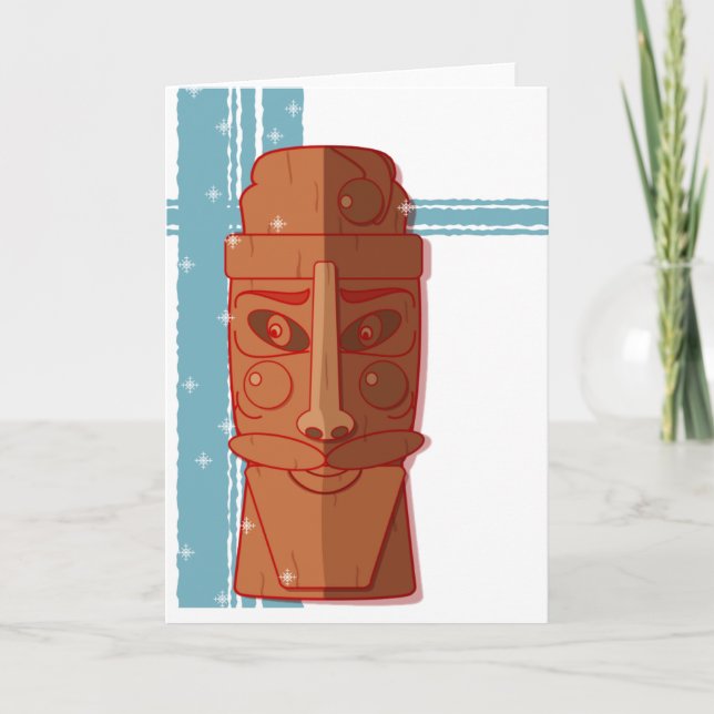 Helgdag-kort - "Santa Tiki-Baby" Helgkort (Framsida)