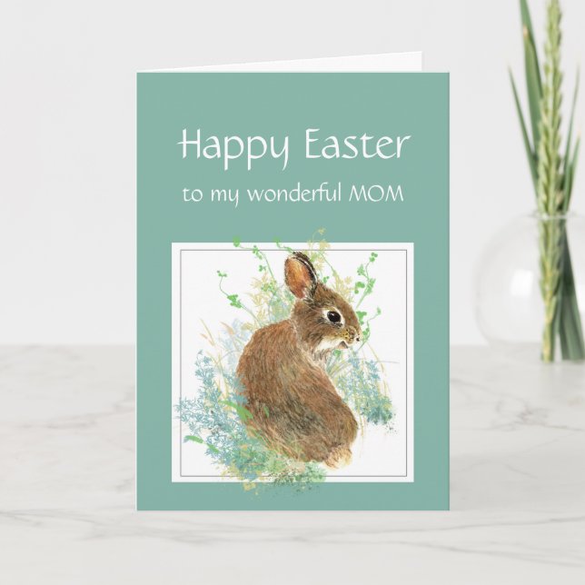 Helgdag-kortet glad påsk Cute Bunny Mamma Mor Helgkort (Framsida)