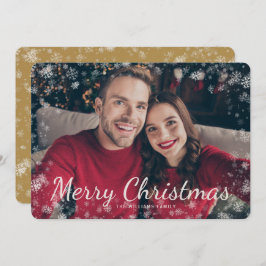 Helgdag-kortet Snö God jul Photo Guld