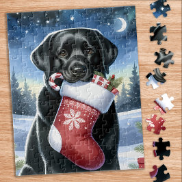 Helgdag Labrador Retriever Hund för juljul Pussel