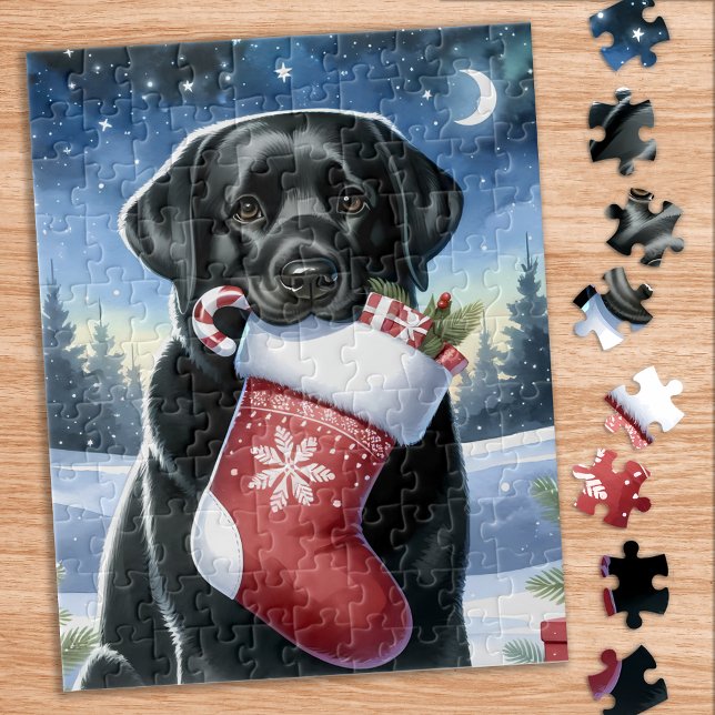 Helgdag Labrador Retriever Hund för juljul Pussel (Skapare uppladdad)