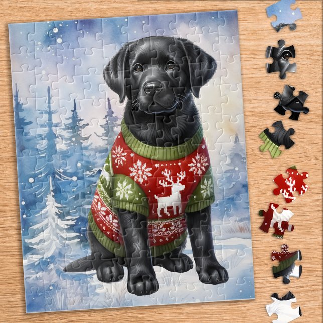 Helgdag Labrador Retriever Hund jul-valpen Pussel (Skapare uppladdad)