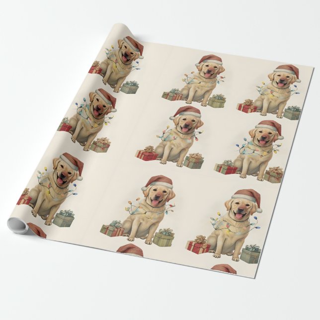 Helgdag Labrador Retriever Wrapping Papper, Gift Presentpapper (Utrullad)