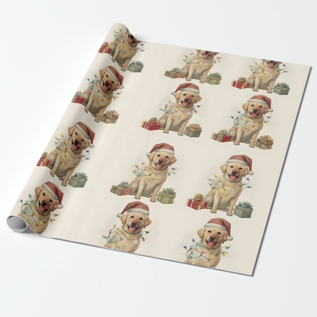 Helgdag Labrador Retriever Wrapping Papper, Gift Presentpapper (Utrullad)
