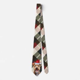 Helgdag Lakeland Terrier Red Grönt Plade jul Slips