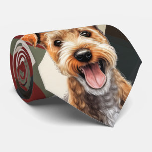 Helgdag Lakeland Terrier Red Grönt Plade jul Slips
